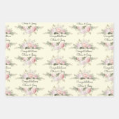 Weddenschap Namen Zacht roze rozen 3 Gift toevoege Inpakpapier Vel (Voorkant 2)