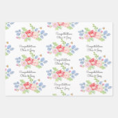 Weddenschap Names Fruit & Flowers Waterverf 3 Inpakpapier Vel (Voorkant)