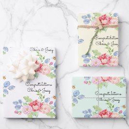 Weddenschap Names Fruit & Flowers Waterverf 3 Inpakpapier Vel