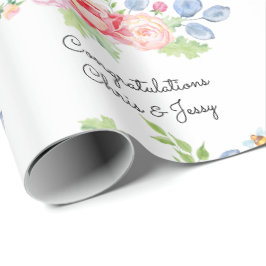 Weddenschap Names Fruit & Flowers Waterverf Roll Cadeaupapier