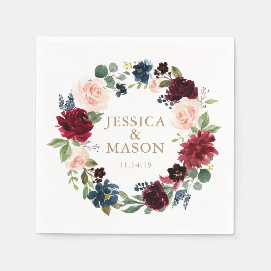 Weddenschap Napkin Burgundy Cocktail Napkin Servet (Voorkant)