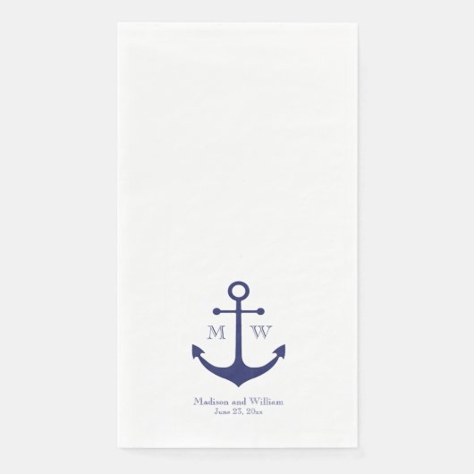 Weddenschap Nautical anchor marvy white custom mon Servet (Voorkant)