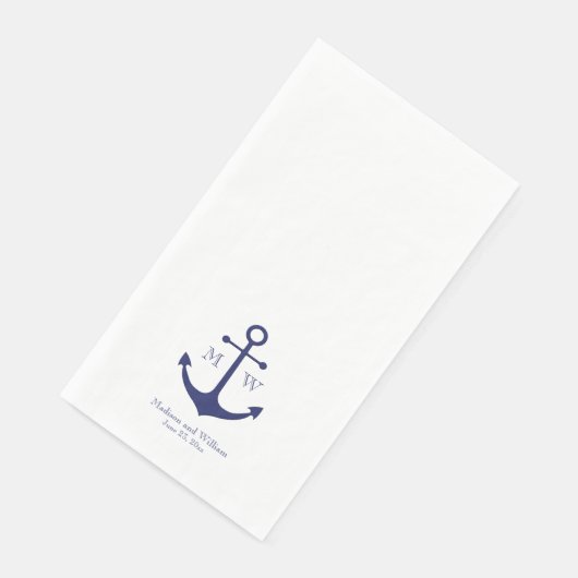 Weddenschap Nautical anchor marvy white custom mon Servet (Hoek)