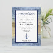 Weddenschap Nautical Blue & Gold Event / Florida Kaart (Staand voorkant)
