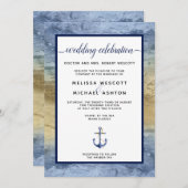 Weddenschap Nautical Blue & Gold Event / Florida Kaart (Voorkant / Achterkant)