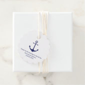 Weddenschap-nautische marineblauw-wit geschenk bedankjes labels (In situ)