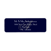 Weddenschap Navy Blue Monogram RSVP Return Address