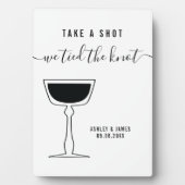 Weddenschap, neem een foto van de Knot-tafel. Fotoplaat (voorkant)