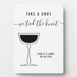 Weddenschap, neem een foto van de Knot-tafel. Fotoplaat