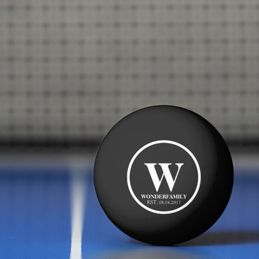 Weddenschap Newly Wed Monogram simpel Pingpongbal (Net)