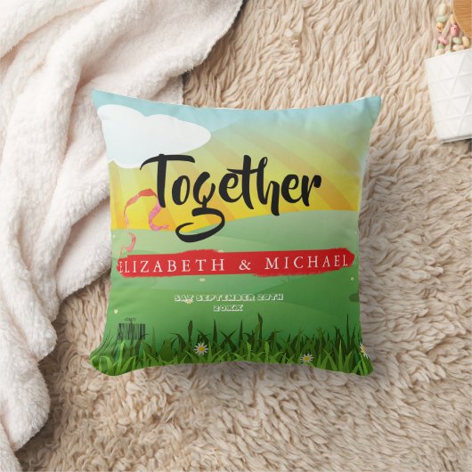 Weddenschap Newly Weds Modern Rustic Festival Kussen (Deken)