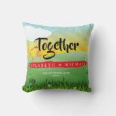 Weddenschap Newly Weds Modern Rustic Festival Kussen (Voorkant)