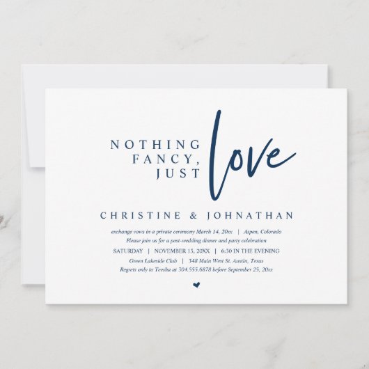 Weddenschap, niets Fancy, gewoon liefde Kaart (Voorkant)
