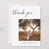 Weddenschap nieuw getrouwd drie fotogasten bedankkaart (Voorkant)