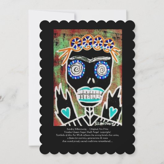Weddenschap Noite Voodoo Queen Sugar Skull Angel Kaart (Achterkant)