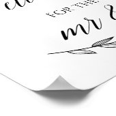 Weddenschap - Nou wil Laurel Wedding Sign Poster (Hoek)