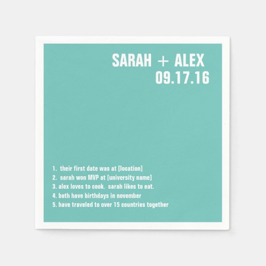 Weddenschap of douche Facts Cocktail Napkin Servet (Voorkant)