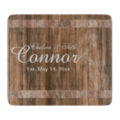 Weddenschap of Jubileum Barn Wood Mason Jar Snijplank (Voorkant)