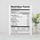 Weddenschap of Jubileum Sweet Funny Nutrition Labe (Staand voorkant)