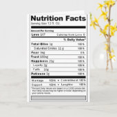 Weddenschap of Jubileum Sweet Funny Nutrition Labe Kaart (Gele Bloem)