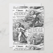 Weddenschap of Verloving Cupid French Toile Kaart (Achterkant)