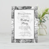 Weddenschap of Verloving  Cupid French Toile Kaart (Staand voorkant)