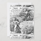 Weddenschap of Verloving  Cupid French Toile Kaart (Achterkant)