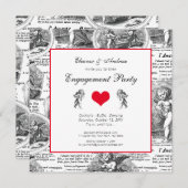 Weddenschap of Verloving  Cupid French Toile Kaart (Voorkant / Achterkant)