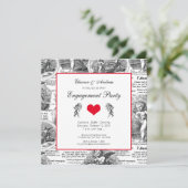 Weddenschap of Verloving  Cupid French Toile Kaart (Staand voorkant)