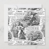 Weddenschap of Verloving  Cupid French Toile Kaart (Achterkant)