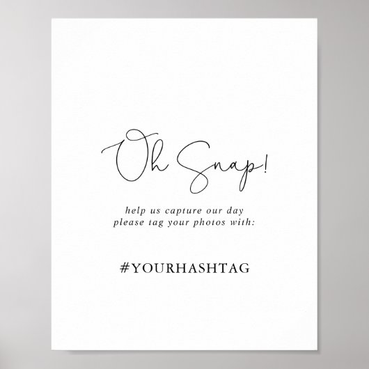 Weddenschap Oh Snap Elegant Simple Calligraphy Sig Poster (Voorkant)