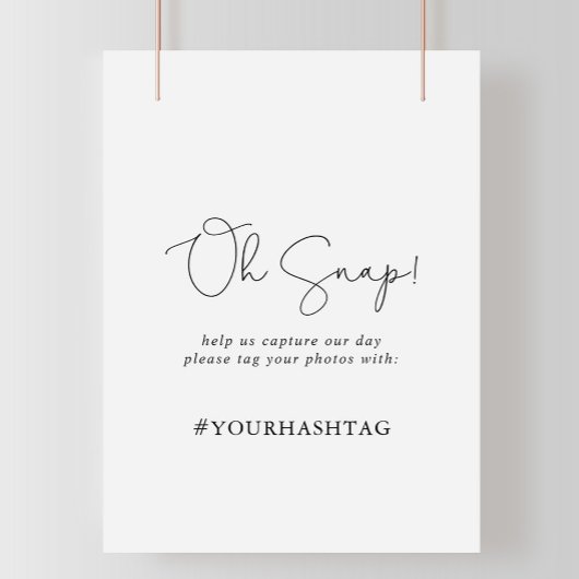 Weddenschap Oh Snap Elegant Simple Calligraphy Sig Poster