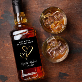 Weddenschap om een schok te nemen die we de knoop  likeurfles etiket