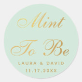 Weddenschap om Faux Gold Foil Elegant Script Ronde Sticker (Voorkant)