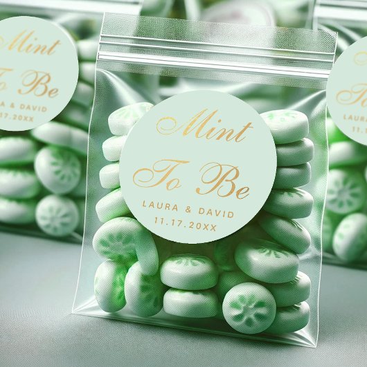 Weddenschap om Faux Gold Foil Elegant Script Ronde Sticker