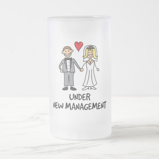 Weddenschap - onder nieuw beheer matglas bierpul (Center)