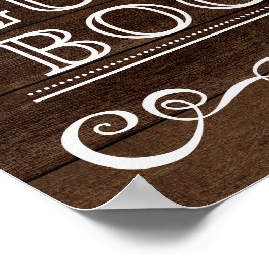 Weddenschap - Onderteken ons Guestbook Rustic Wedd Poster (Hoek)