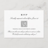 Weddenschap Online RSVP-kaart Elegant QR-code Kaar Informatiekaartje (Voorkant)