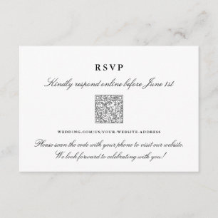 Weddenschap Online RSVP-kaart Elegant QR-code Kaar Informatiekaartje