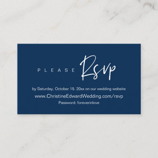 Weddenschap Online RSVP, Minimalistische Kaart (Voorkant)