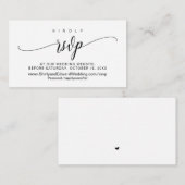 Weddenschap online RSVP, modern zwart script Informatiekaartje (Voorkant / Achterkant)