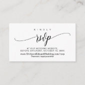Weddenschap online RSVP, modern zwart script Informatiekaartje (Voorkant)