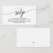 Weddenschap online RSVP, moderne zwarte kalligrafi Informatiekaartje (Voorkant / Achterkant)