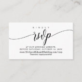 Weddenschap online RSVP, moderne zwarte kalligrafi Informatiekaartje (Voorkant)