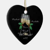 Weddenschap Ons eerste kerstfeest Keramisch Ornament (Rechts)