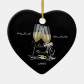 Weddenschap Ons eerste kerstfeest Keramisch Ornament (Voorkant)