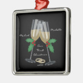 Weddenschap Ons eerste kerstfeest Metalen Ornament (Links)