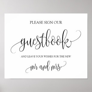 Weddenschap Ons Guestbook ondertekenen Poster