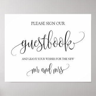 Weddenschap Ons Guestbook ondertekenen Poster