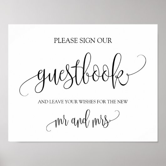 Weddenschap Ons Guestbook ondertekenen Poster (Voorkant)